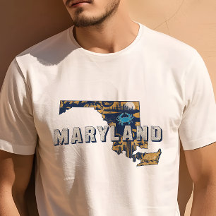 Retro-Reise-Ikonische Maryland-Grafik T-Shirt