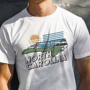 Retro-Reise-Ikonische North-Carolina-Grafik T-Shirt