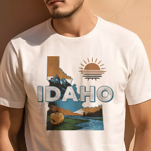 Retro-Reise Ikonisches Idaho-Grafikdesign T-Shirt