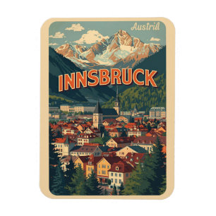 Retro-Reise Innsbruck Tirol - österreichische Alpe Magnet