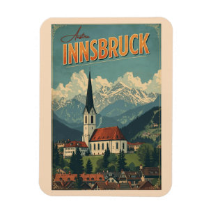 Retro-Reise Innsbruck Tirol - österreichische Alpe Magnet