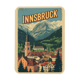 Retro-Reise Innsbruck Tirol - österreichische Alpe Magnet