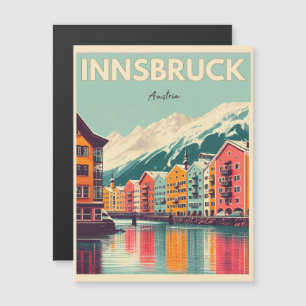 Retro Reise Innsbruck Tirol - Österreichische Alpe Magnetkarte