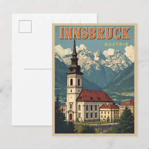 Retro-Reise Innsbruck Tirol - österreichische Alpe Postkarte