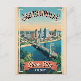 Retro-Reise Jacksonville Florida Feiertagspostkarte