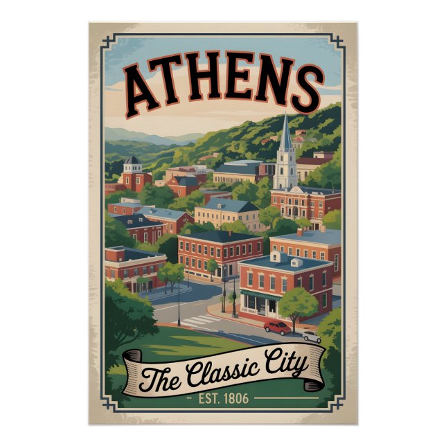 Retro-Reise nach Athens Georgia  Poster (Vorderseite)