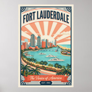 Retro-Reise nach Fort Lauderdale Florida Poster