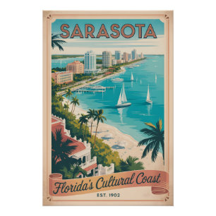 Retro-Reise nach Sarasota Florida Poster