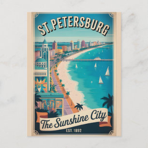 Retro-Reise nach St. Petersburg, Florida Postkarte
