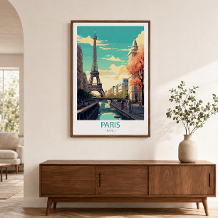 Retro-Reise Paris Frankreich Ziel Wandkunst Poster