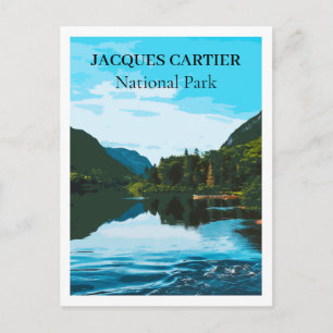 Retro-Reise Stil Jacques Cartier Nationalpark Postkarte