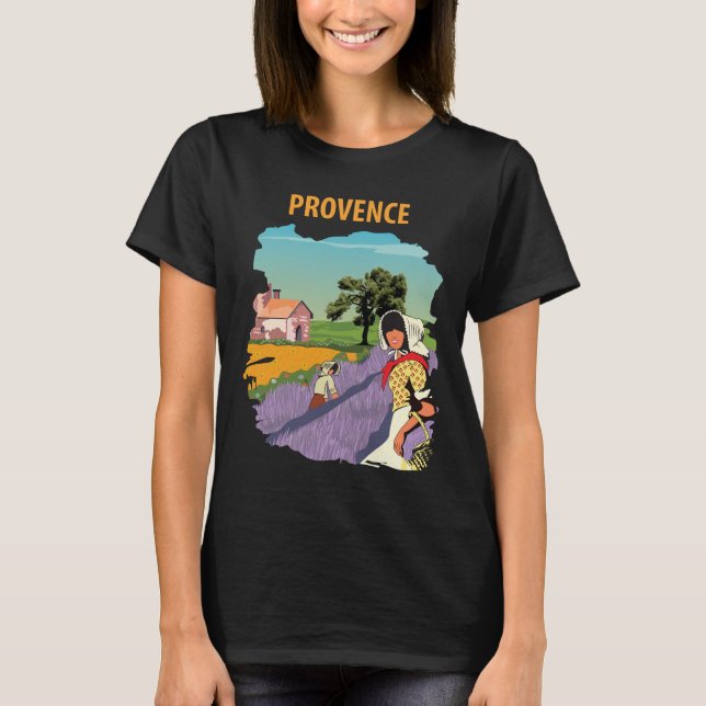 Retro-Reise-T-Shirt Provence Frankreich Lavendel T-Shirt (Vorderseite)
