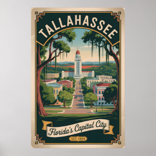 Retro-Reise Tallahassee Florida Poster