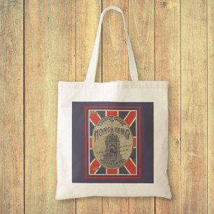 Retro-Reiseführer für Hongkong mit Union Jack Tragetasche