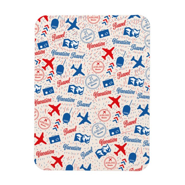 Retro-Reisemuster Magnet (Vertikal)