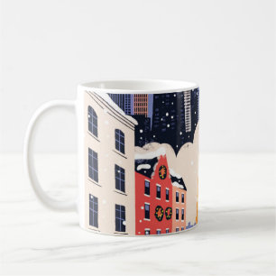 Retro-Reiseplakat Chicago Weihnachten Kaffeetasse