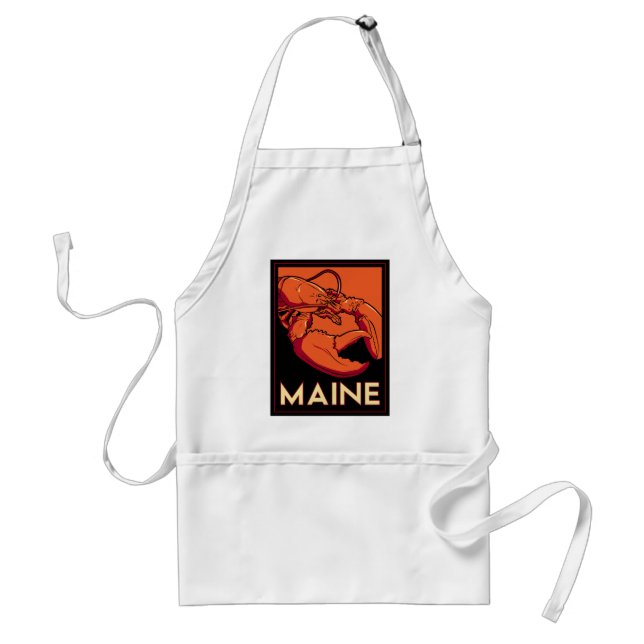 Retro Reiseplakat des Maine-Kunst-Dekos Schürze (Vorne)