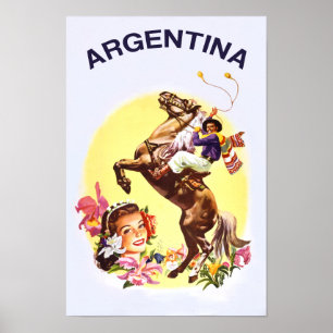 Retro Reiseplakat für Argentinien Poster