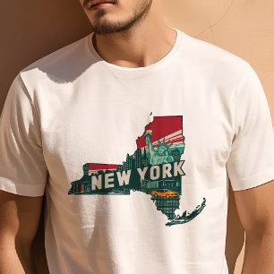 Retro Reiseplakat Ikonisches New York Grafik T-Shirt