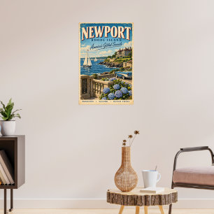 Retro-Reiseplakat Newport Rhode Island Küste Poster