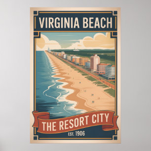 Retro-Reiseplakat Virginia Beach Poster