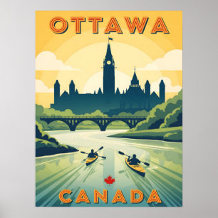 Retro-Reiseplakat von Ottawa Kanada Poster