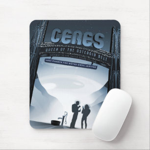 Retro-Reiseposter-Zwergplanet Ceres. Mousepad