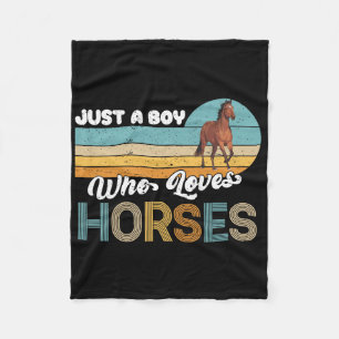 Retro Reitsport Lover Nur ein Junge, der Lieben Fleecedecke