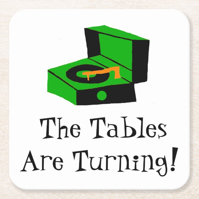 Retro Rekordspieler-Papier-Untersetzer Rechteckiger Pappuntersetzer (Vorderseite)