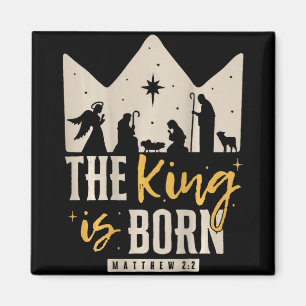 Retro religiöses Weihnachten Der König ist geboren Magnet