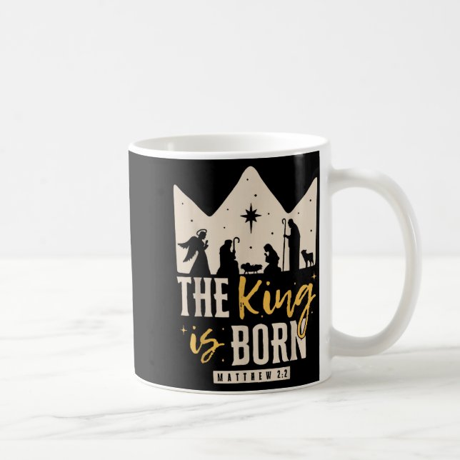 Retro Religious Christmas The King Is Born Christi Kaffeetasse (Rechts)