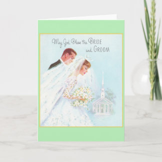 Retro Religious Wedding Greeting Card Karte