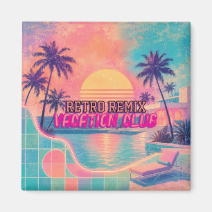 Retro-Remix Neon-Pastell Vintage-Tropischer Sonn Magnet