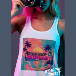 Retro-Remix Neon-Pastell | Vintage Tropischer Sonn Tank Top