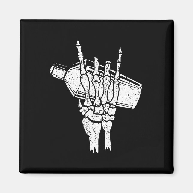 Retro-Renderrock an Hand Frauen Skelett Magnet (Vorne)