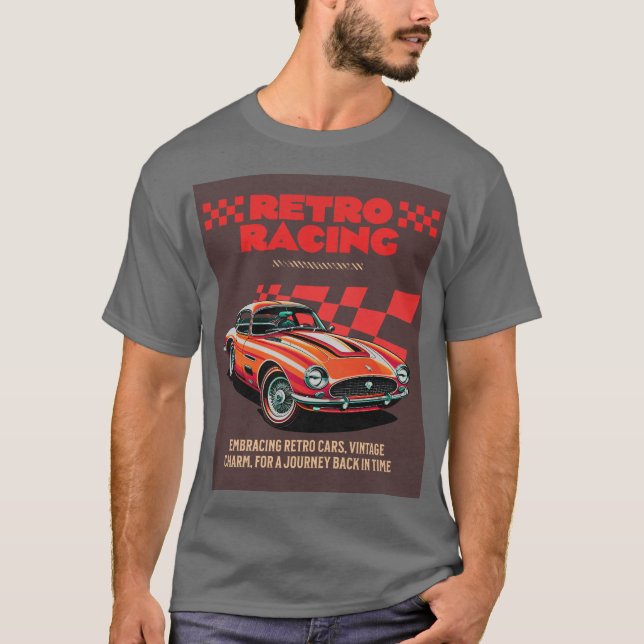 RETRO RENNEN - m. Hintergrund T-Shirt (Vorderseite)
