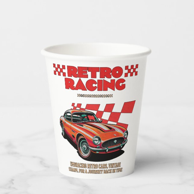 RETRO RENNEN PAPPBECHER (Vorderseite)