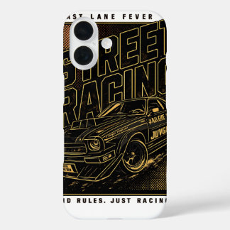 Retro-Rennfieber-Sportwagen-Kunst iPhone 16 Hülle