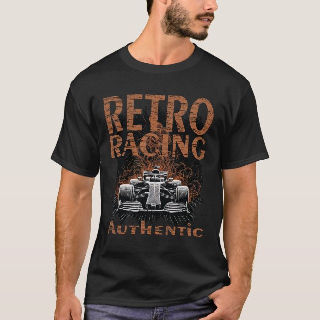 Retro-Rennwagen Authentisch T-Shirt (Vorderseite)