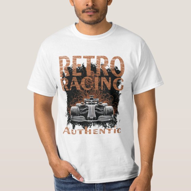 Retro-Rennwagen Authentisch T-Shirt (Vorderseite)