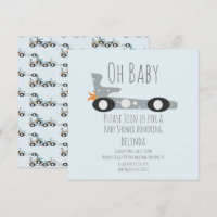 Retro-Rennwagen Blaues Babyshower
