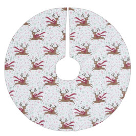 Retro-Rentier im Atomic-Stil der Mitte des Jahrhun Polyester Weihnachtsbaumdecke