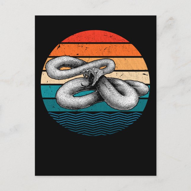 Retro Reptile Vintage Schlange Postkarte (Vorderseite)