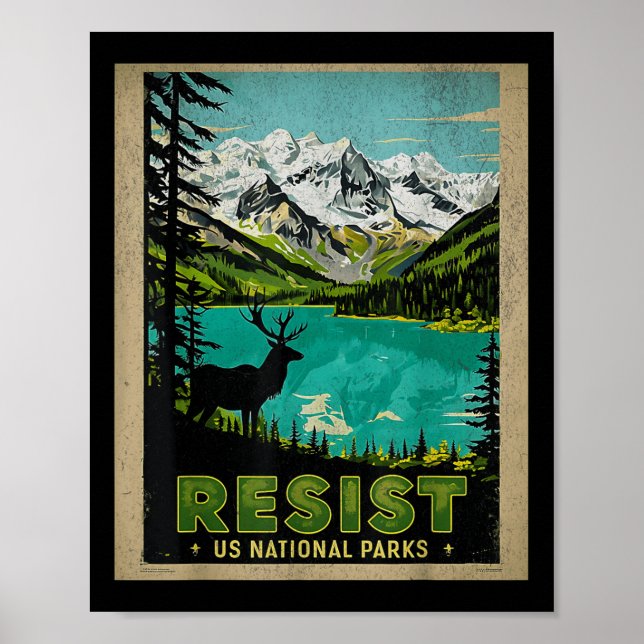 Retro Residence Alt Us Nationalpark Nps Service Poster (Vorne)