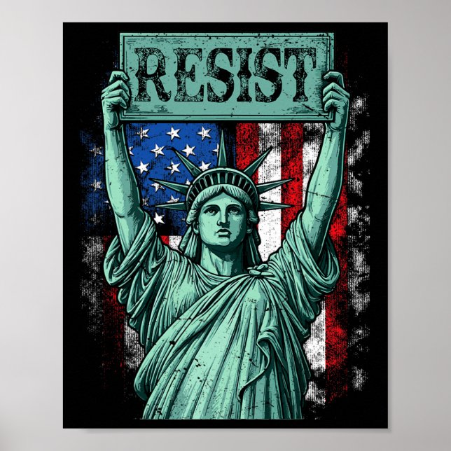Retro Resist Not My President Anti-trump  Poster (Vorne)