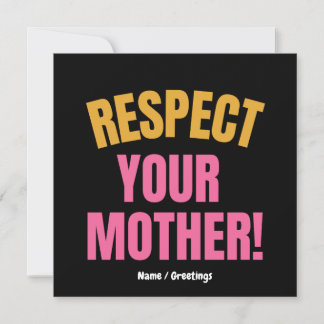 Retro Respektiere Deine Mutter Grafik Lustiges Mut Einladung