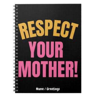 Retro Respektiere Deine Mutter Grafik Lustiges Mut Notizblock