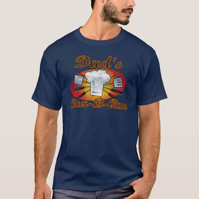 Retro Restaurant, das Bar-b-Que des Vaters T-Shirt (Vorderseite)