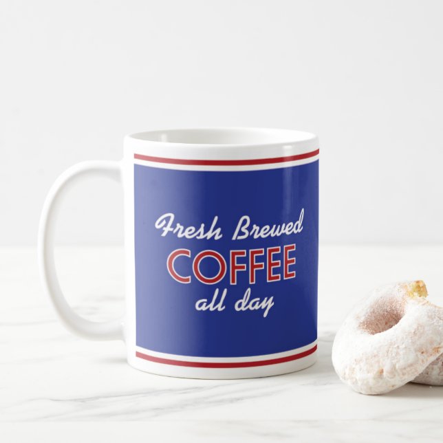 Retro Restaurant-Kaffee-Tasse - Retro Kaffeetasse (Mit Donut)