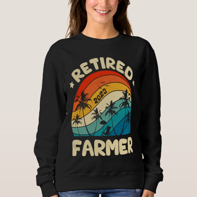Retro Retired Farmer Vintage Retirement Worked Sweatshirt (Vorderseite)